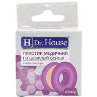 Пластир медичний Dr. House на шовковій основі 2,5 см х 500 см 1 шт.