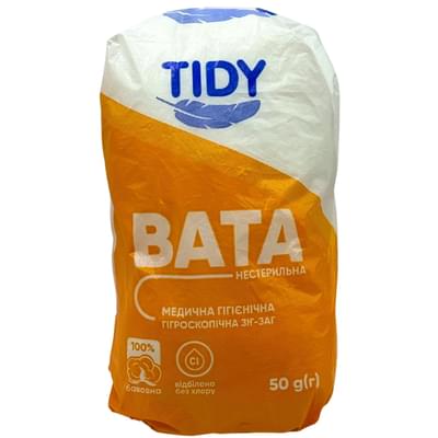 Вата медична Tidy нестерильна гігроскопічна зіг-заг 50 г