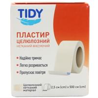 Пластырь медицинский Tidy нестерильный целлюлозный фиксирующий на нетканой основе 2,5 см х 500 см 1 шт.