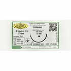 Шовный материал нерассасывающийся полиамид Укртехмед нитка хирургическая плетенная размер USP 0 (3,5), игла атравматическая режущая 1/2 круга, 35 мм, длина 75 см белая