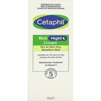 Крем для обличчя Cetaphil Rich Night Cream для сухої та чутливої ​​шкіри нічний 50 г