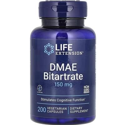 DMAE (диметиламіноетанол) LIFE EXTENSION (Лайф Екстеншн) DMAE Bitartrate 150 мг капсули 200 шт