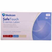 Перчатки смотровые Medicom SafeTouch E-series Latex латексные нестерильные припудренные размер S пара