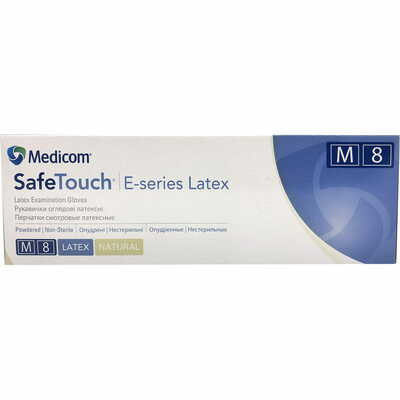 Рукавички оглядові Medicom Safe-Touch E-series Latex латексні нестерильні припудрені розмір M пара