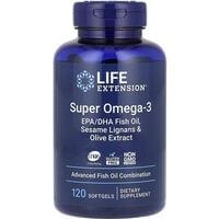 Омега-3 супер LIFE EXTENSION (Лайф Екстеншн) Super Omega-3 капсули флакон 120 шт