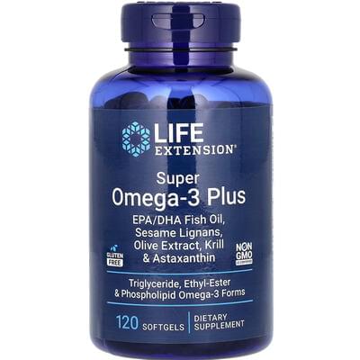 Омега-3 супер+ LIFE EXTENSION (Лайф Экстэншн) Super Omega-3 Plus капсулы флакон 120 шт