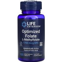 Фолат оптимизированный LIFE EXTENSION (Лайф Экстэншн) Optimized Folate 1700мкг DFE таблетки флакон 100 шт