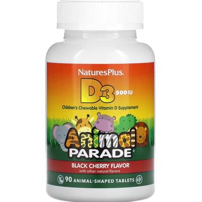 Nature's Plus Animal Parade Витамин D3 со вкусом черной вишни таблетки жев. по 500 МЕ №90