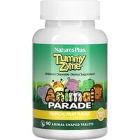 Ферменты с пробиотиками NATURES PLUS (Натурес плюс) Tummy Zyme Enzymes & Probiotics Animal Parade для детей вкус тропических фруктов таблеток 90 шт