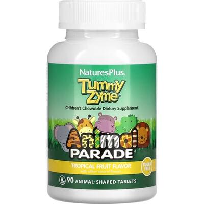 Ферменты с пробиотиками NATURES PLUS (Натурес плюс) Tummy Zyme Enzymes & Probiotics Animal Parade для детей вкус тропических фруктов таблеток 90 шт