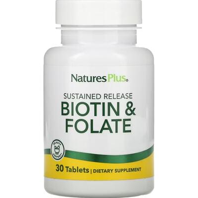 Фолієва кислота та біотин NATURES PLUS (Натурес плюс) Biotin & Folic Acid таблетки пролонгованої дії 30 шт