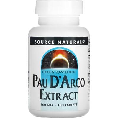 По д'арко SOURCE NATURALS (Сорс Нейчералс) Pau D'Arco 500 мг таблетки флакон 100 шт