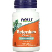 Селен без дрожжей NOW (Нау) Selenium 100 mcg таблетки по 100 мкг флакон 100 шт