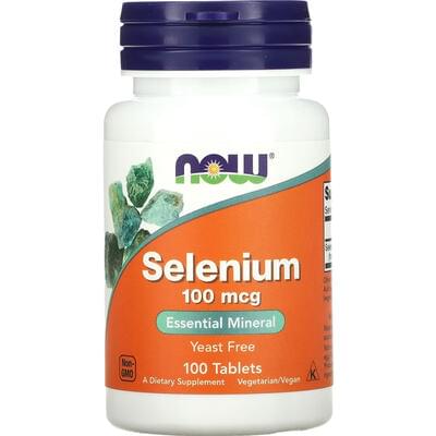 Селен без дрожжей NOW (Нау) Selenium 100 mcg таблетки по 100 мкг флакон 100 шт