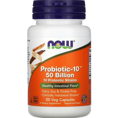Now Probiotic-10 50 Billion Пробиотик-10 капсулы по 50 млрд КОЕ №50
