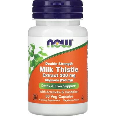 Расторопшая экстракт двойная сила NOW (Нау) Milk Thistle 300 мг капсули 50 шт