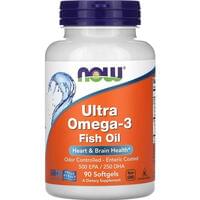 Омега Супер NOW (Нау) Ultra Omega-3 500 ЕПК /250 ДГК капсулы желатиновые флакон 90 шт