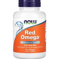 Рис червоний, омега і коензим Q10 NOW (Нау) Red Omega 30 мг капсули флакон 90 шт