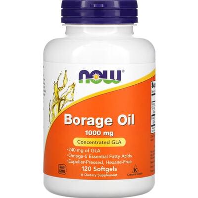 Масло огуречника NOW (Нау) Borage Oil концентрация ГЛК 1000 мг капсулы флакон 120 шт