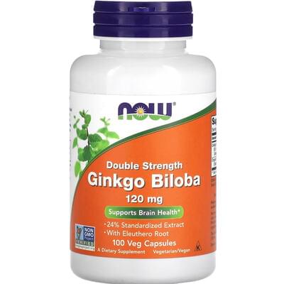 Гінкго Білоба NOW (Нау) Ginkgo Biloba 120 mgкапсули по 120 мг підтримує здоров'я мозку флакон 100 шт