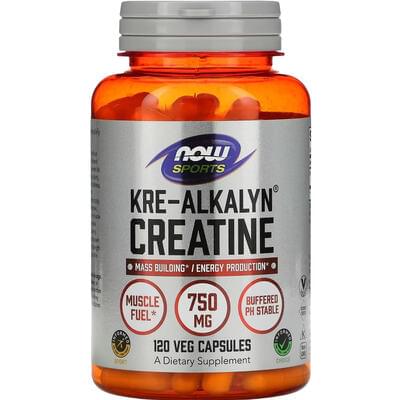 Креатин NOW (Нау) Kre-Alkalyn Creatine Sports капсулы 750 мг флакон 120 шт