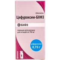 Купити Цефуроксим-БХФЗ порошок д/ін. по 750 мг (флакон) Цефуроксим-БХФЗ порошок д/ін. по 750 мг (флакон)