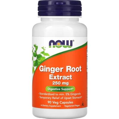 Имбиря корень NOW (Нау) Ginger Root экстракт 250 мг капсулы флакон 90 шт