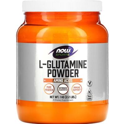 L-глютамін NOW (Нау) L-Glutamine для відновлення м'язів, підтримці імунної системи та поліпшенню здоров'я кишківника порошок флакон 1 кг