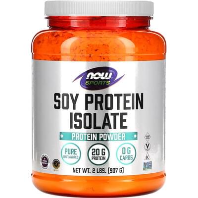 Протеїну соєвого ізолят NOW (Нау) Soy Protein Isolate Sports порошок чистий без смаку 907 г