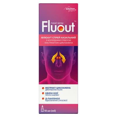 Флюаут Solution Pharm спрей для носа с коллоидным серебром и экстрактом цикламена по 15 мл (флакон)