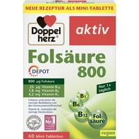 Доппельгерц Актив Фолієва кислота 800 пролонгованої дії + В1 + В6 + В12 таблетки №60 (3 блістери х 20 капсул)