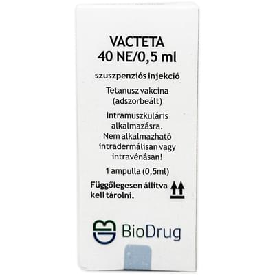 Вактета вакцина для профілактики правця суспензія д/ін. 40 МО/доза по 0,5 мл (ампула)