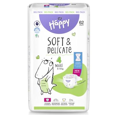 Підгузки Bella Happy Baby Maxi розмір 4, 8-14 кг, 62 шт.