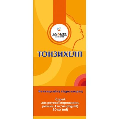 Тонзихелп спрей д/ротов. полости раствор 3 мг/мл по 30 мл (флакон)