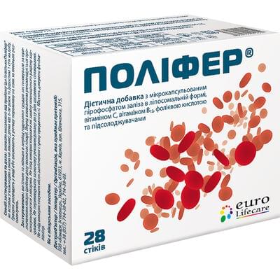 Поліфер гранули д/орал. розчину по 1,5 г №28 (стіки)