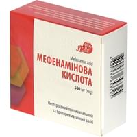 Мефенаминовая кислота таблетки по 500 мг №10 (блистер)