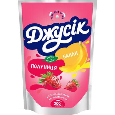 Напій соковий дитячий Джусік Бананово-полуничний 200 мл