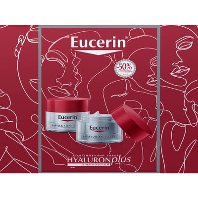 Набір для обличчя Eucerin Hyaluron-Filler+Volume-Lift антивіковий денний крем 50 мл + нічний крем 50 мл