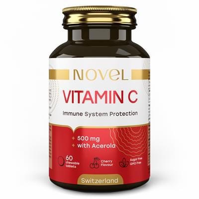 Novel Вітаміни Vitamin C 500 mg + Acerola зі смаком вишні таблетки жув. №60