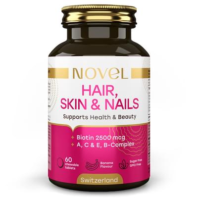 Novel Витамины Hair, Skin and Nails + Biotin Волосы, кожа и ногти таблетки жев. №60