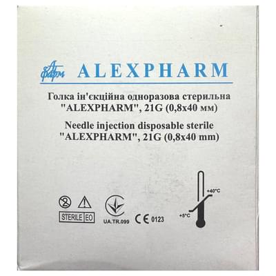 Игла инъекционная Alexpharm стерильная 21G 0,8 мм х 40 мм 100 шт.