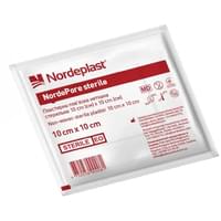 Пов'язка пластирна Nordeplast неткана стерильна 10 см х10 см 1 шт.