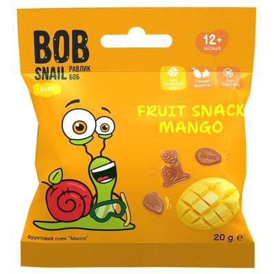 Снеки Bob Snail Равлик Боб Манго натуральні 20 г