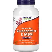 Глюкозамін та MSM NOW (Нау) Glucosamine капсули для хрящових тканин суглобів флакон 240 шт