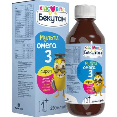 Бекутан Кидс Витс Мультиомега-3 со вкусом тропических фруктов сироп по 250 мл (флакон)