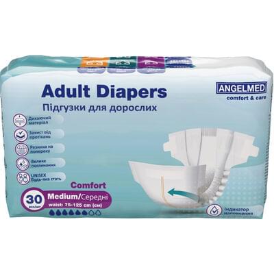 Підгузки для дорослих Angelmed Comfort розміри М 75-125 см 30 шт.