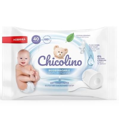 Туалетная бумага влажная детская Chicolino биоразлагаемая 40 шт.