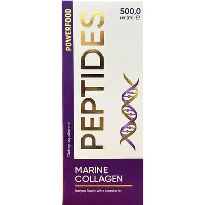 Пептиди колагену Powerfood зі смаком лимона з підсолоджувачем по 500 мл (флакон)