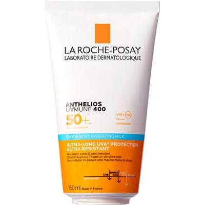Молочко для лица и тела La Roche-Posay Anthelios UVA 400 SPF 50+ солнцезащитное водостойкое 150 мл