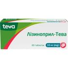 Лизиноприл-Тева таблетки по 10 мг №60 (6 блистеров х 10 таблеток)
